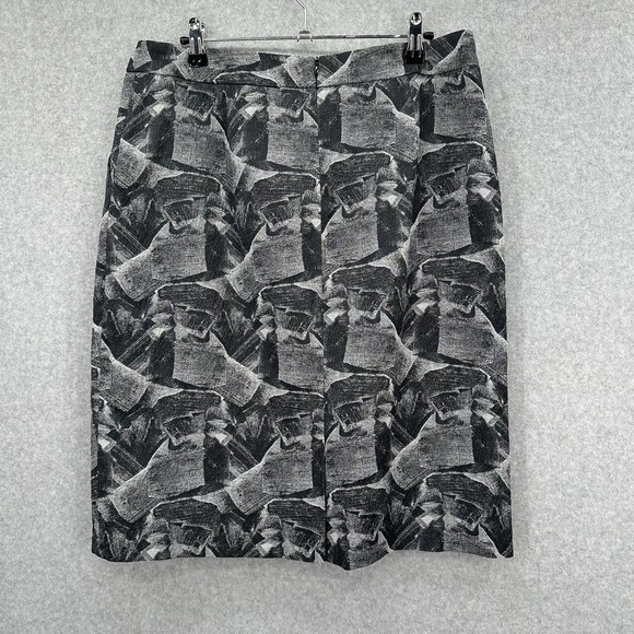 Peserico Sign Women's Mini Skirt Gray Black Abstract Rayon‎ Blend Size 46 US 10